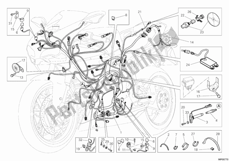 Toutes les pièces pour le Faisceau De Câblage du Ducati Superbike 1198 SP USA 2011